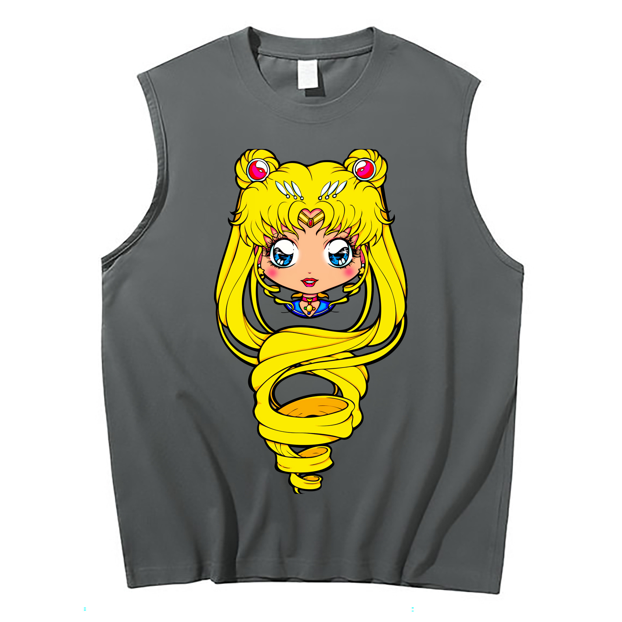 （画像用） 美少女戦士セーラームーン 月野 うさぎ つきの うさぎ Sailor Moon Tsukino Usagi コットン100％タンクトップ（フロントプリント）